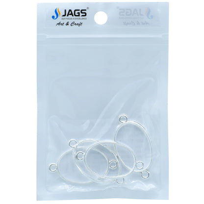 Gift To Love | Diy Bracelet Bezel Oval | Color : Silver | Pcs : 4 Pc | Code : JDBS03