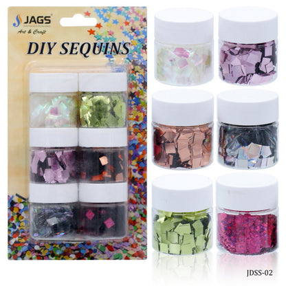 Gift To Love | Diy Sequins Square | Color : 6 Color Pack | Pcs : 2 No | Code : JDSS-02