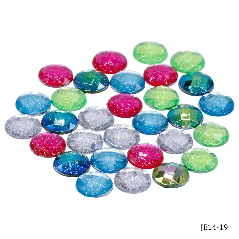 Gift To Love | Kundan Stone Diamond Round Glitter Small | Pcs : 30 Pcs | Code : JE14-19