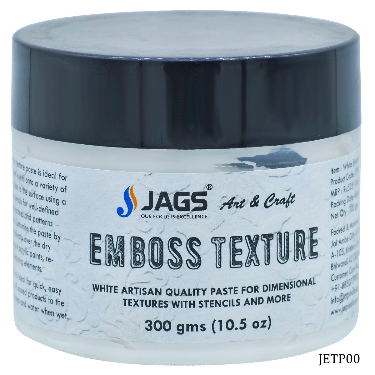 Gift To Love | Emboss Texture Paste | Color : White | Pcs : 300 Gms | Code : JETP00