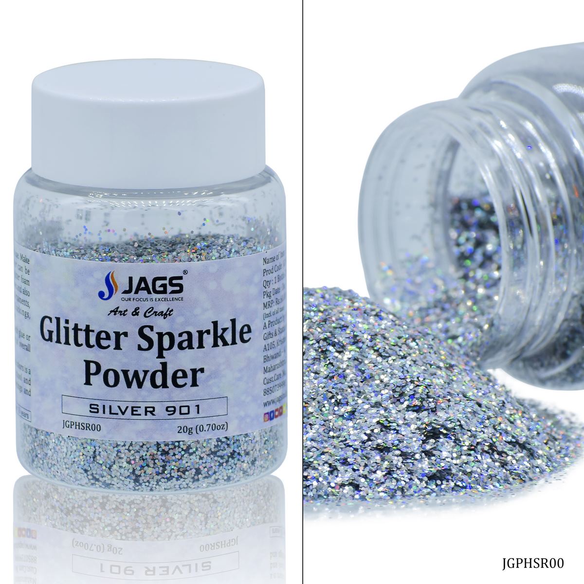 Gift To Love | Glitter Sparkle Powder | Color : Silver | Size : 20 Gm | Code : JGPHSR00