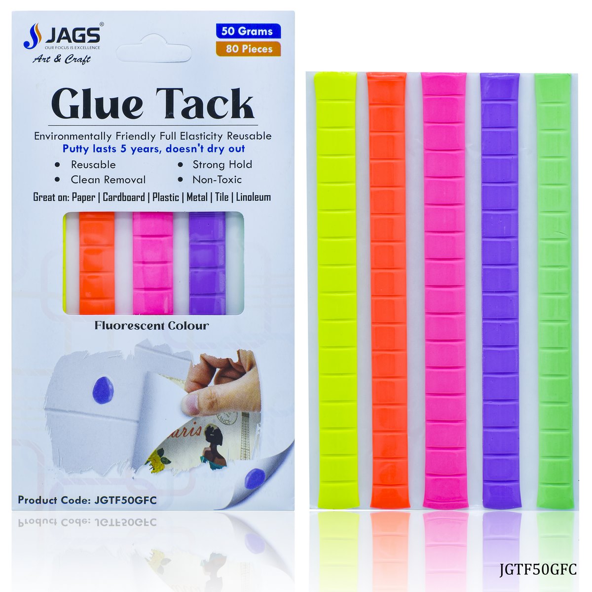 Gift To Love | Glue Tack | Color : Fluorescent | Size : 50 Gms | Code : JGTF50GFC