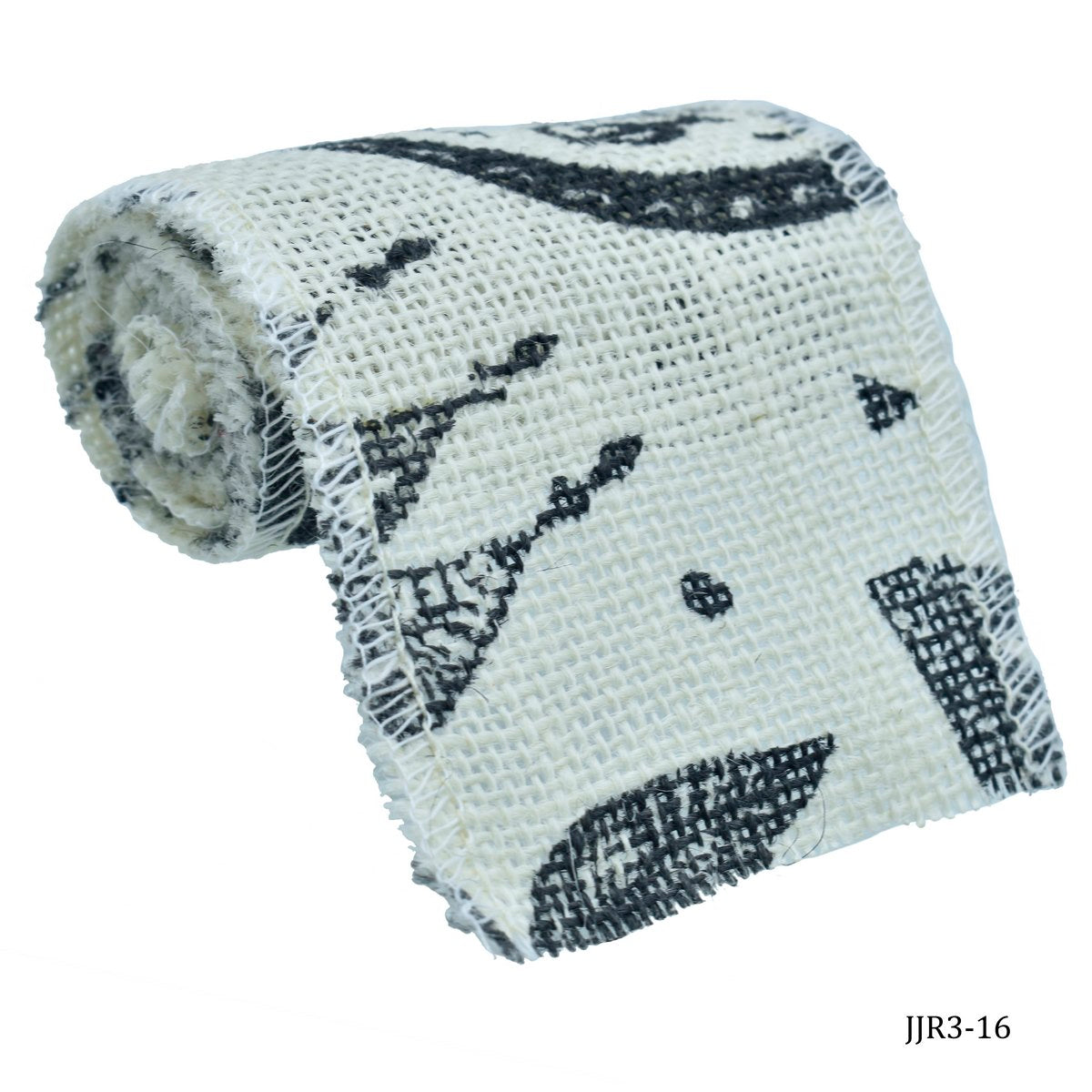 Gift To Love | Jute Roll Lace | Color : Off White Print | Size : 3 Inch | Code : JJR3-16