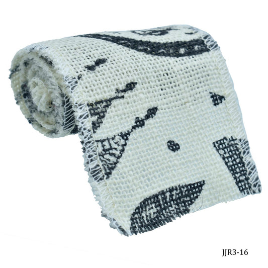 Gift To Love | Jute Roll Lace | Color : Off White Print | Size : 3 Inch | Code : JJR3-16