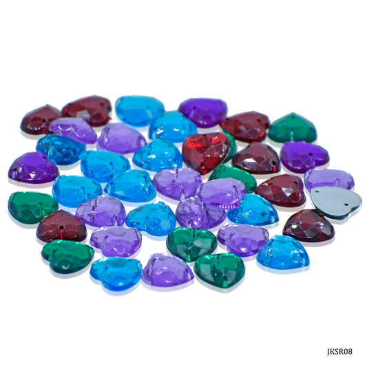 Gift To Love | Kundan Stone Heart | Size : 12 Mm | Code : JKSR08