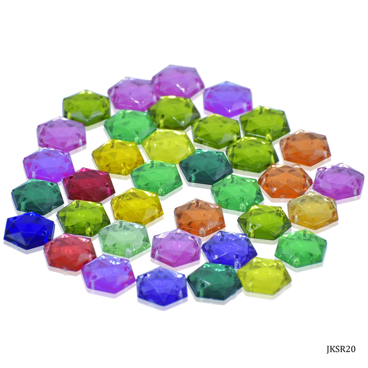 Gift To Love | Kundan Stone Hexagon | Size : 12 Mm | Code : JKSR20