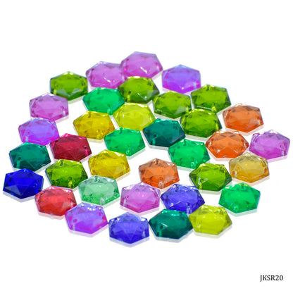 Gift To Love | Kundan Stone Hexagon | Size : 12 Mm | Code : JKSR20