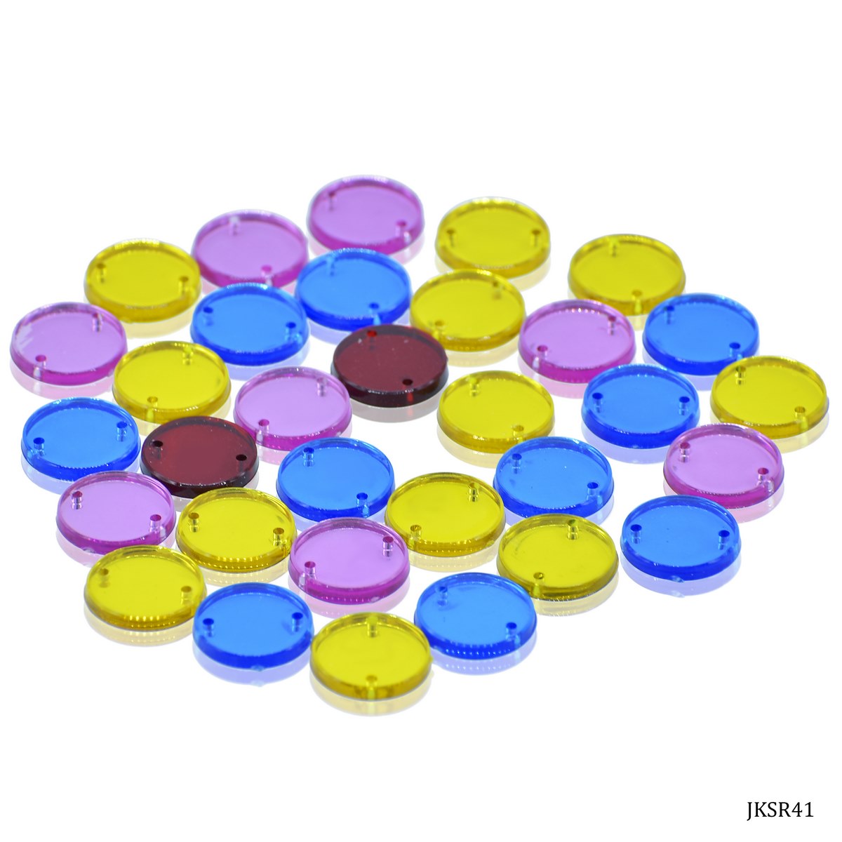 Gift To Love | Kundan Stone Round Mirror | Size : 14 Mm | Code : JKSR41