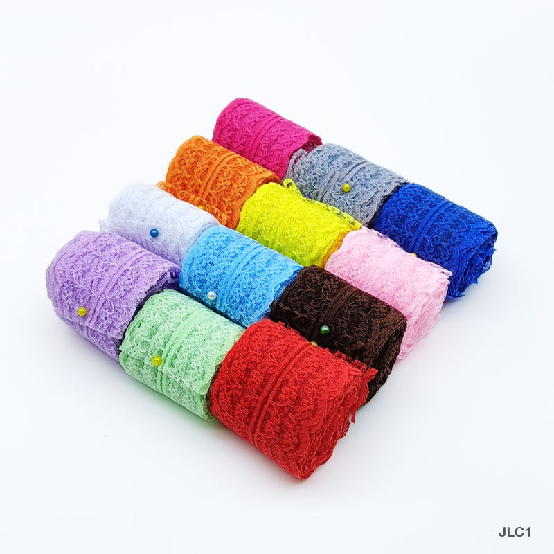 Gift To Love | Jute Lace Colored | Size : 2 Mtr | Pcs : 12 Pc | Code : JLC1