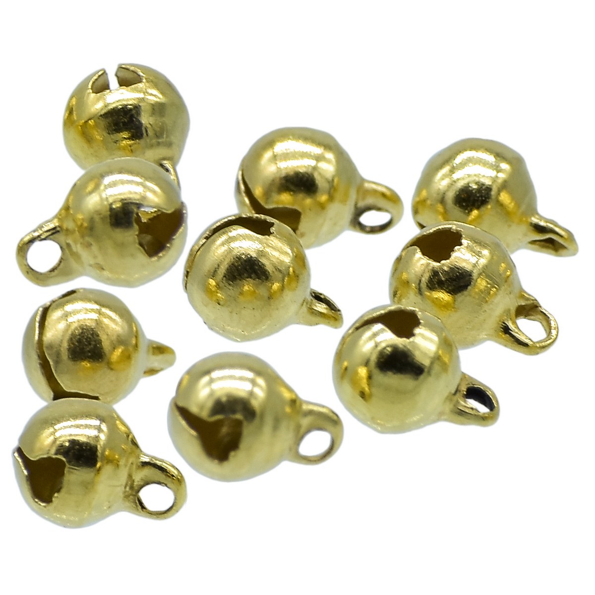 Gift To Love | Mini Metal Bells | Color : Golden | Size : 6 Mm | Pcs : 10 Pcs | Code : JMMB22
