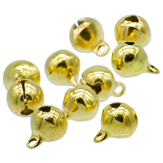 Gift To Love | Mini Metal Bells | Color : Golden | Size : 8 Mm | Pcs : 10 Pcs | Code : JMMB23