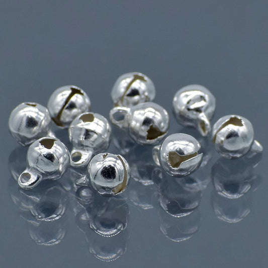 Gift To Love | Mini Metal Bells | Color : Silver | Size : 6 Mm | Pcs : 10 Pcs | Code : JMMB28