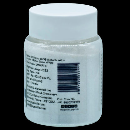 Gift To Love | Metallic Mica Powder Glitter Snow White | Size : 15 Gms | Code : JMMP14