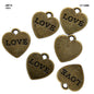 Gift To Love | Heart Love Pendants | Color : Copper | Size : 13 Mm X 13 Mm | Pcs : 15 Pcs | Code : JMP16