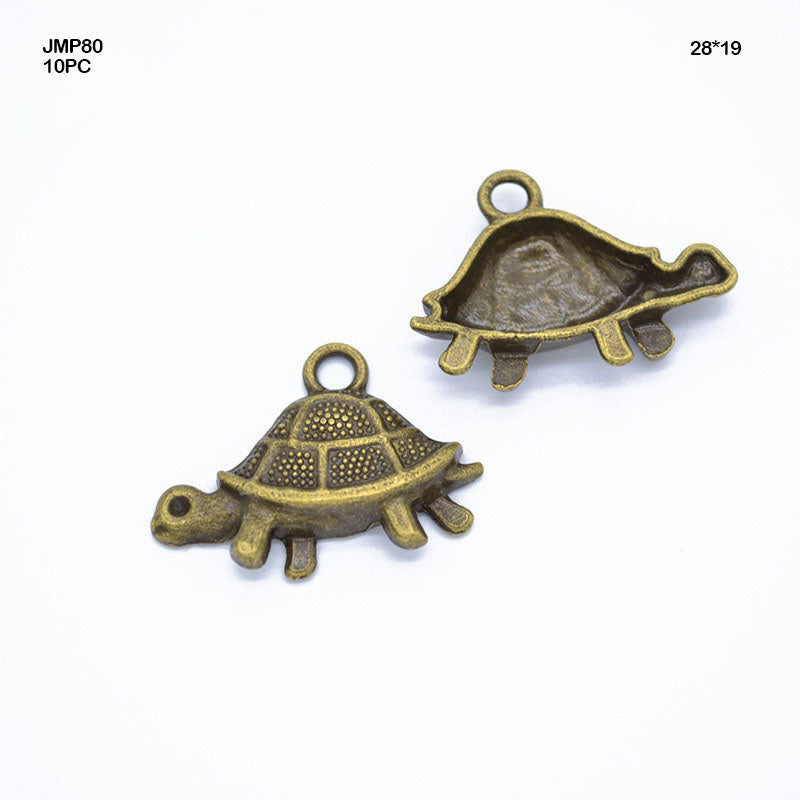 Gift To Love | Turtle Pendants | Color : Copper | Size : 28 Mm X 19 Mm | Pcs : 10 Pcs | Code : JMP80