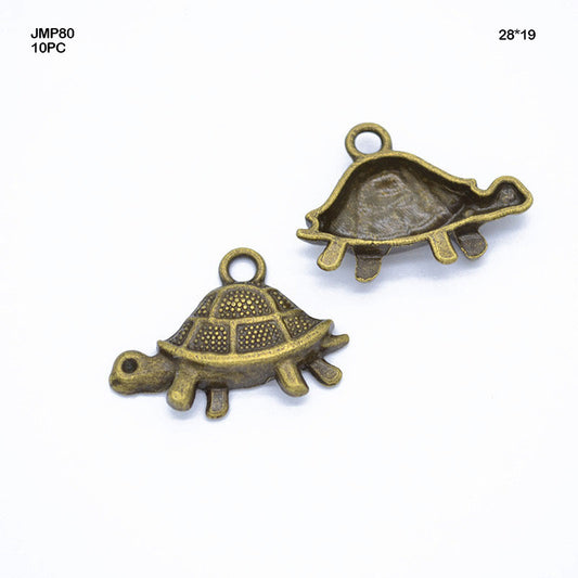 Gift To Love | Turtle Pendants | Color : Copper | Size : 28 Mm X 19 Mm | Pcs : 10 Pcs | Code : JMP80