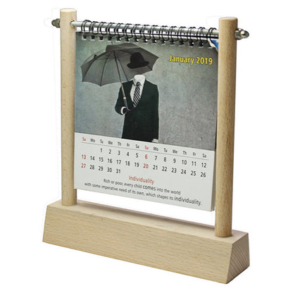 Gift To Love | Wooden Pen Stand With Table Calendar | Code : JP67