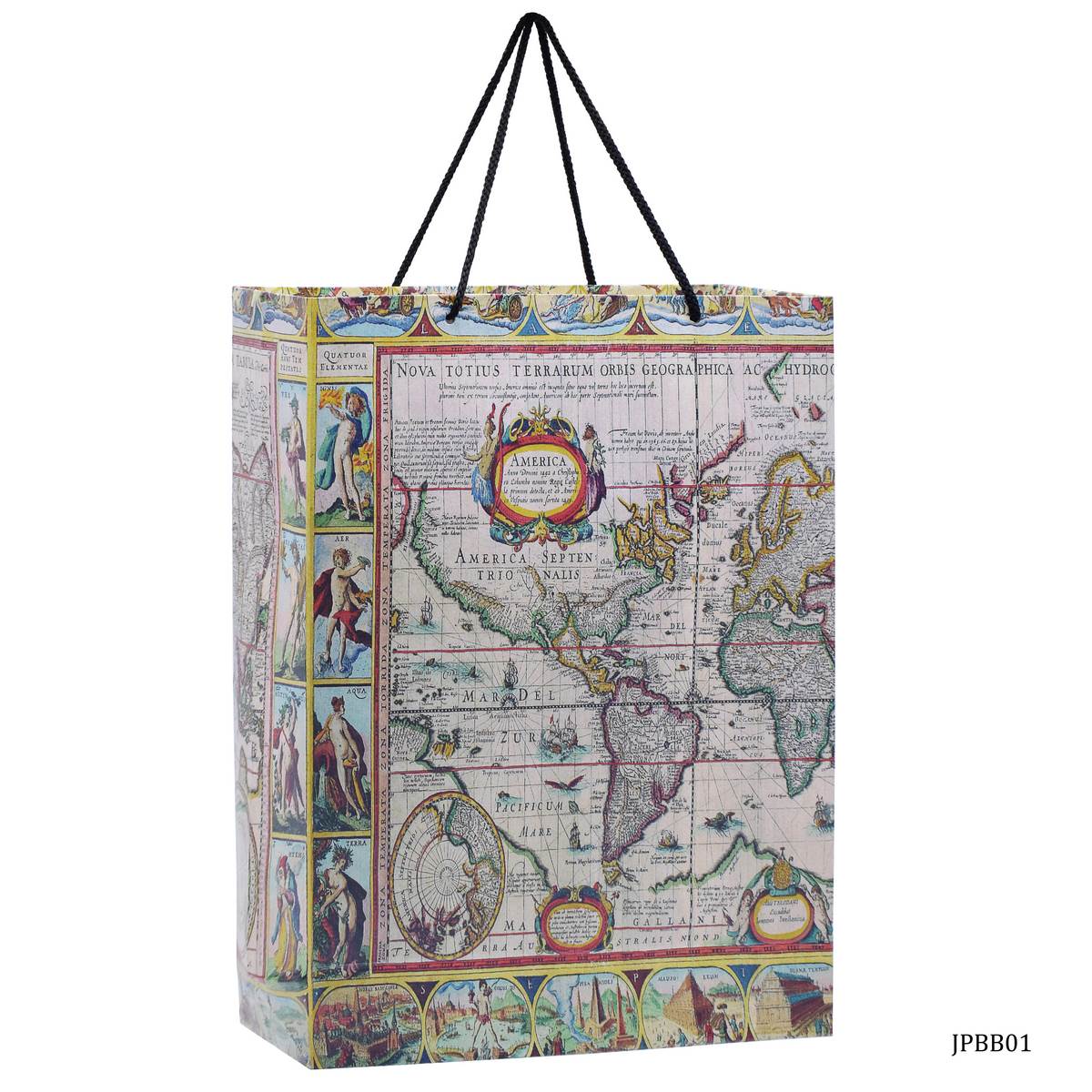 Gift To Love | Paper Bag Antique World Old Map | Size : B4 | Code : JPBB01
