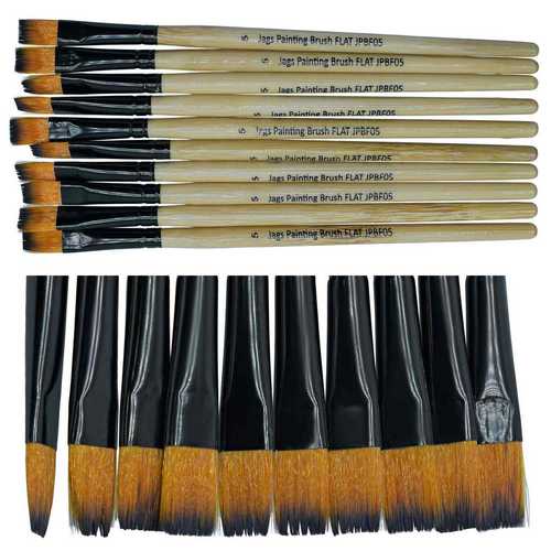 Gift To Love | Jags Painting Brush Synthetic Hair Flat 10 Pics No 5 | Code : JPBF05