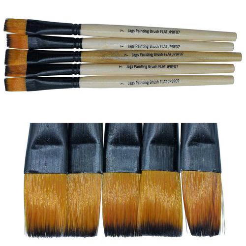 Gift To Love | Jags Painting Brush Synthetic Hair Flat 5 Pics No 7 | Code : JPBF07