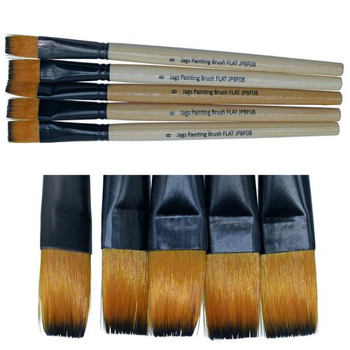 Gift To Love | Jags Painting Brush Synthetic Hair Flat 5 Pics No 8 | Code : JPBF08