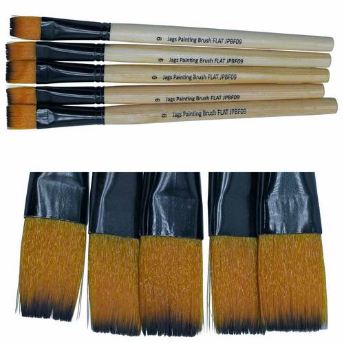 Gift To Love | Jags Painting Brush Synthetic Hair Flat 5 Pics No 9 | Code : JPBF09