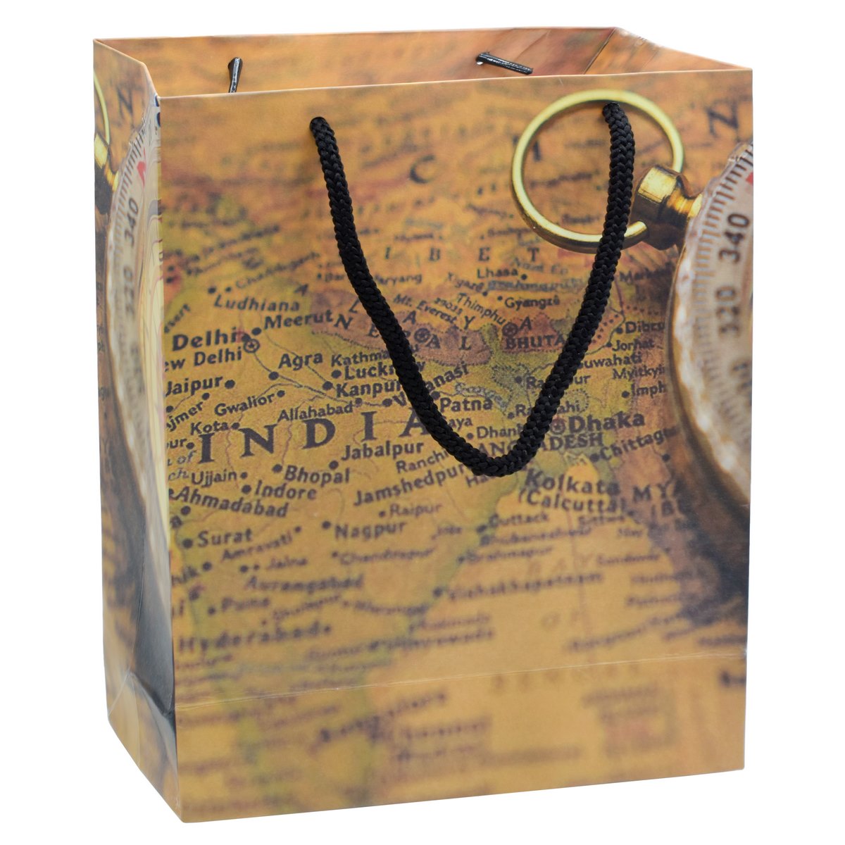गिफ्ट टू लव | पेपर बैग विंटेज मैप इंडिया | साइज़ : A5 | कोड : JPBS00