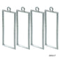 Gift To Love | Metal Imitation Rectangle | Color : Silver | Pcs : 4 Pcs | Code : JRDA17