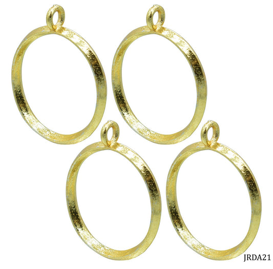 Gift To Love | Metal Imitation Round Small | Color : Gold | Pcs : 4 Pcs | Code : JRDA21