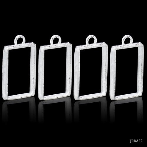 Gift To Love | Diy Metal Imitation 4Pcs Silver Rectangle S | Code : JRDA22