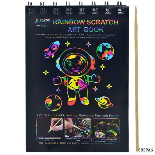 Gift To Love | Rainbow Scratch Paper Note Wiro | Size : A6 | Pcs : 10 Sheet | Code : JRSPA6