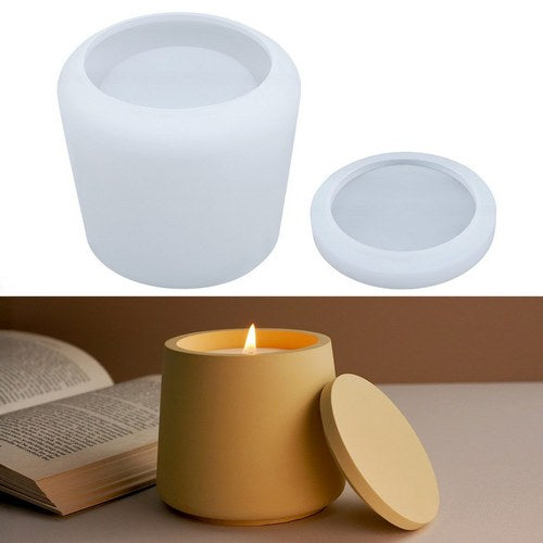 Gift To Love | Jags Silicone Mould Round Candel Pot With Lid | Code : JSM104