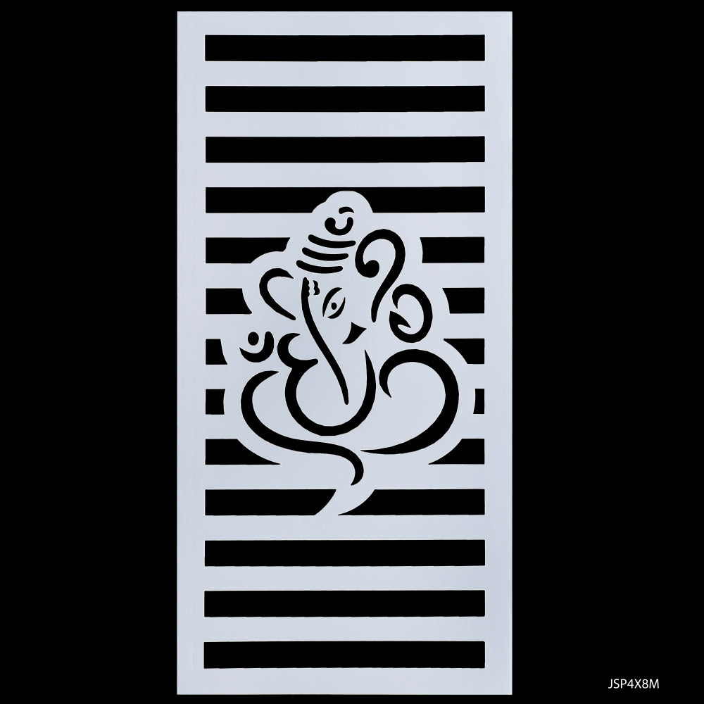 Gift To Love | Plastic Stencil Ganesh | Size : 4 X 8 Inch | Code : JSP4X8M