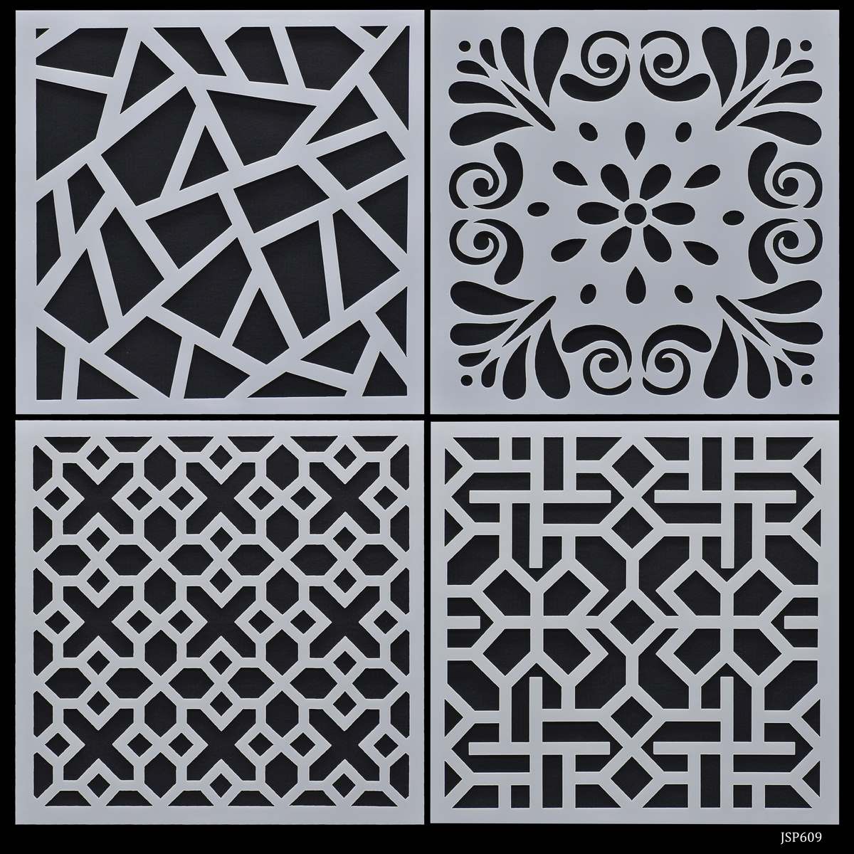 Gift To Love | Stencil Plastic | Size : 6 X 6 | Pcs : 4 Pcs Set | Code : JSP609