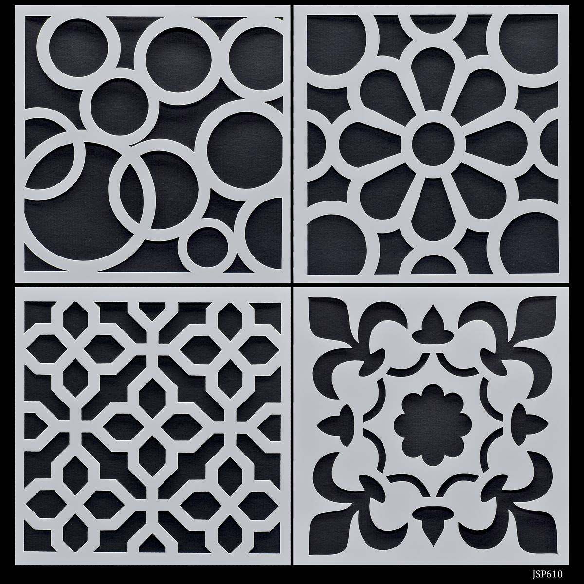Gift To Love | Stencil Plastic | Size : 6 X 6 | Pcs : 4 Pcs Set | Code : JSP610