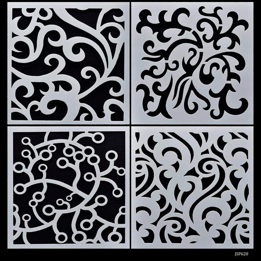 Gift To Love | Stencil Plastic | Size : 6 X 6 | Pcs : 4 Pcs Set | Code : JSP620