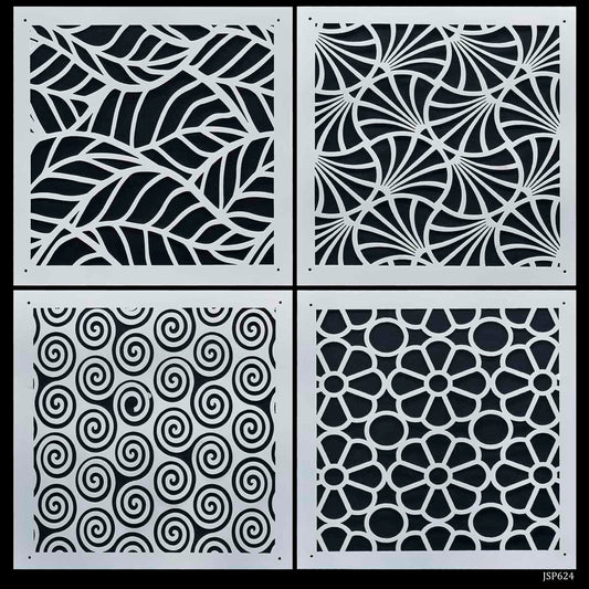 Gift To Love | Stencil Plastic | Size : 6 X 6 | Pcs : 4 Pcs Set | Code : JSP624