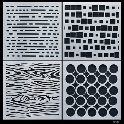 Gift To Love | Stencil Plastic | Size : 6 X 6 | Pcs : 4 Pcs Set | Code : JSP626