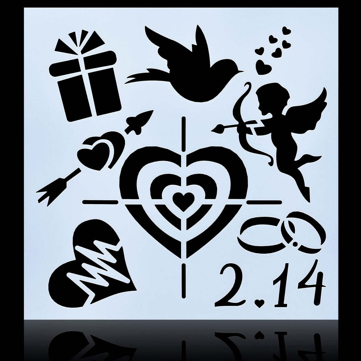Gift To Love | Stencil Plastic | Size : 6 X 6 | Code : JSP6X6-9