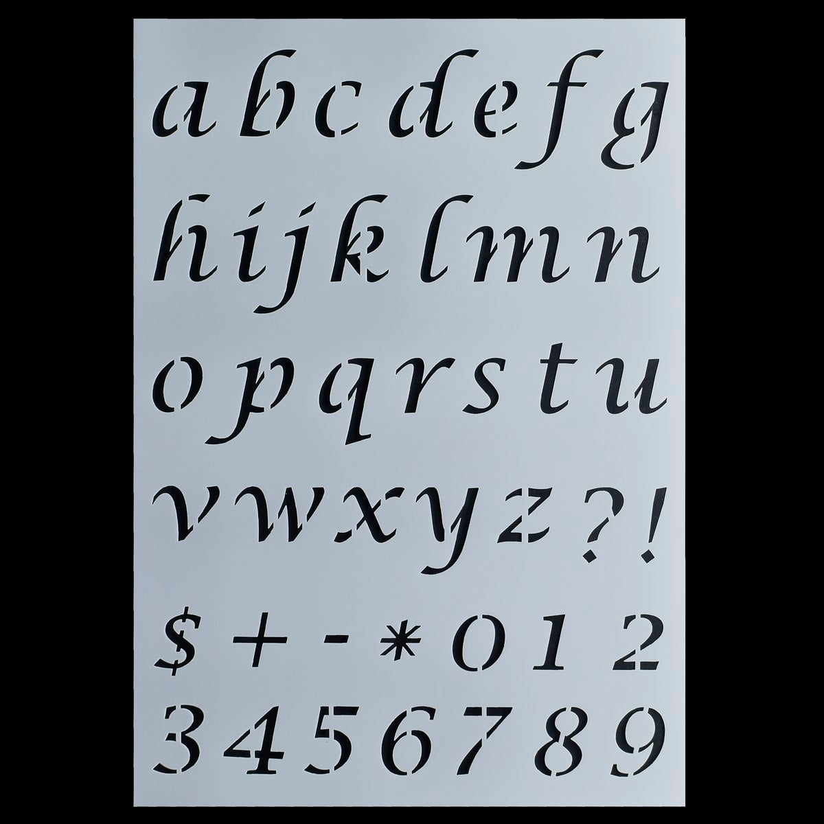 Gift To Love | A To Z 0 To 9 Small Letter Symbol Stencil | Size : A4 | Code : JSPA423