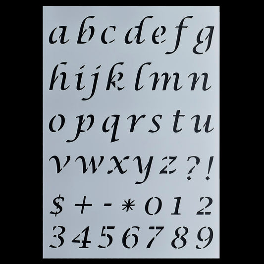 Gift To Love | A To Z 0 To 9 Small Letter Symbol Stencil | Size : A4 | Code : JSPA423