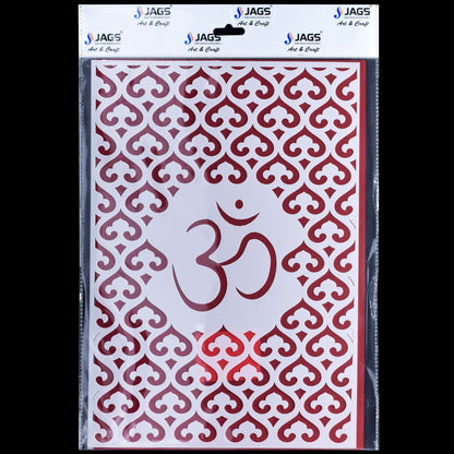 गिफ्ट टू लव | ओम स्टेंसिल | साइज़ : ए4 | पीस : 2 पीस | कोड : जेएसपीए430