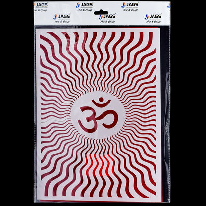 गिफ्ट टू लव | ओम स्टेंसिल | आकार: A4 | पीस: 3 पीस | कोड: JSPA431