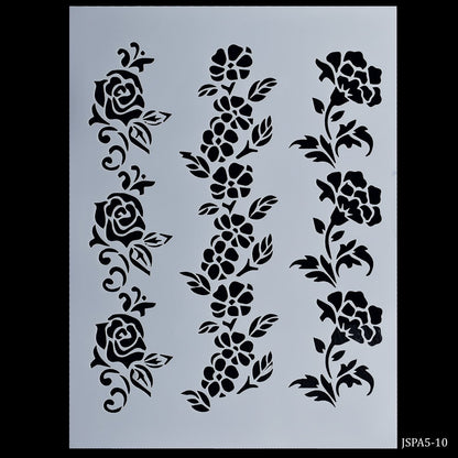 Gift To Love | Rose Flower Design Stencil | Size : A5 | Code : JSPA5-10