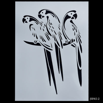 Gift To Love | Parrot Design Stencil | Size : A5 | Code : JSPA5-2