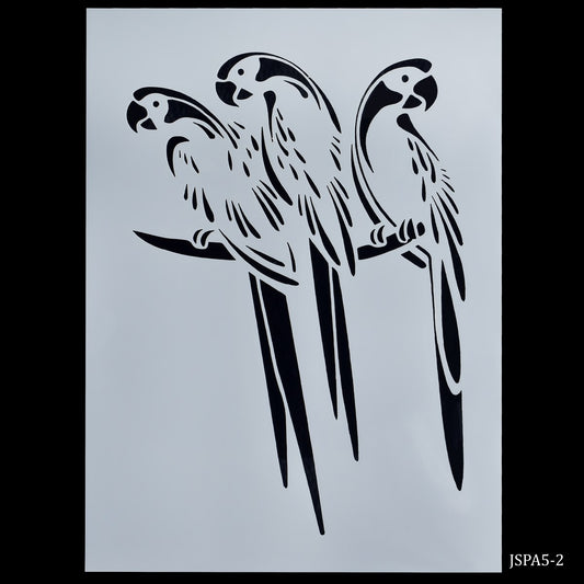 Gift To Love | Parrot Design Stencil | Size : A5 | Code : JSPA5-2
