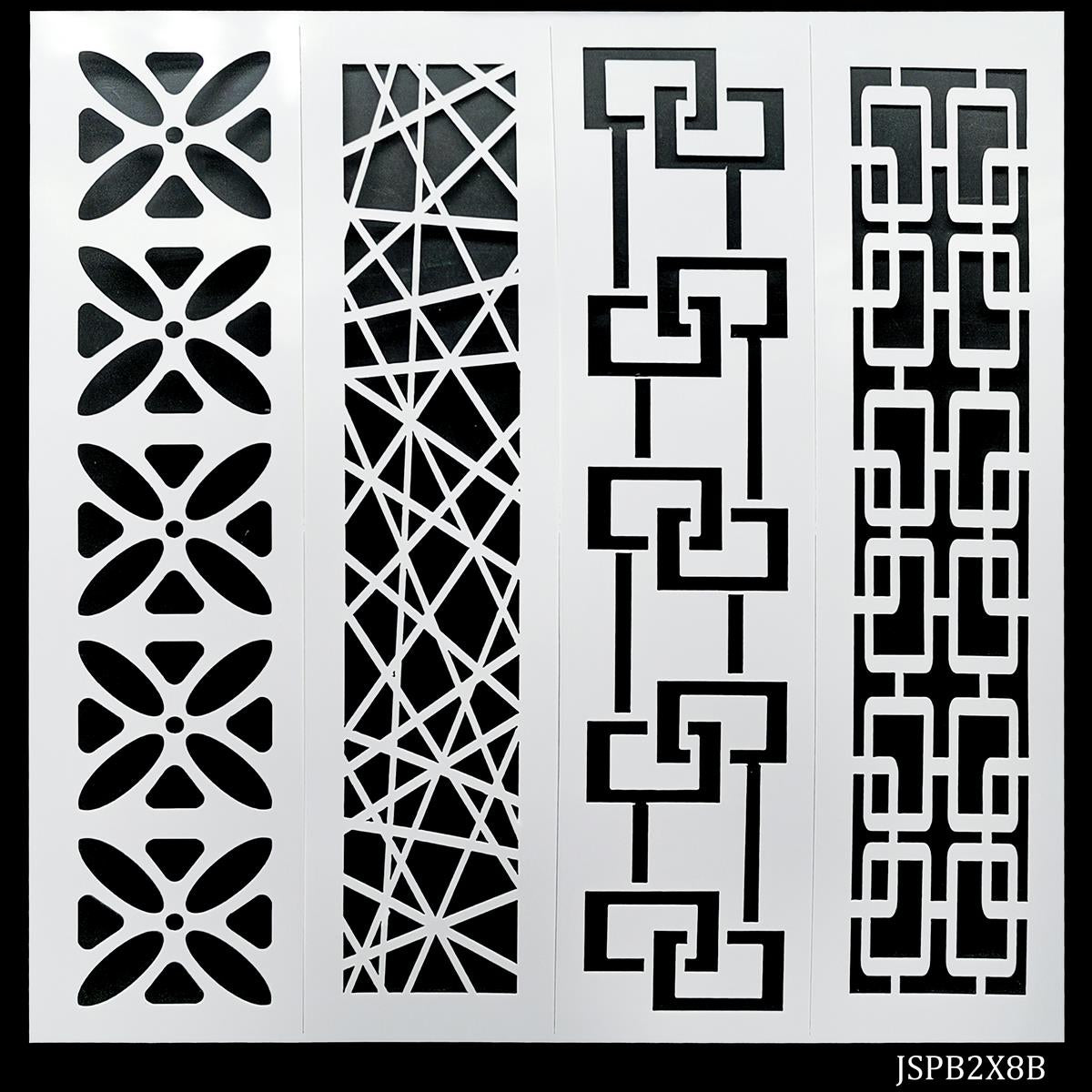 Gift To Love | Stencil Plastic Border 4 In 1 | Size : 2 X 8 Inch | Code : JSPB2X8B