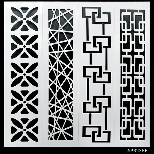 Gift To Love | Stencil Plastic Border 4 In 1 | Size : 2 X 8 Inch | Code : JSPB2X8B