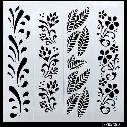 Gift To Love | Jags Stencil Plastic Border 4in1 2x8 Inch | Code : JSPB2X8D