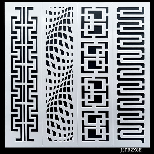 Gift To Love | Stencil Plastic Border 4 In 1 | Size : 2 X 8 Inch | Code : JSPB2X8E